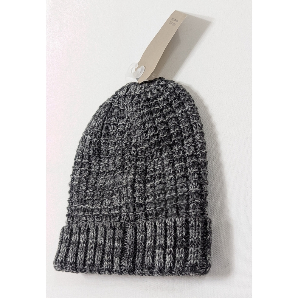 ZARA Gray Thick Knit Textured Beanie Hat Size L